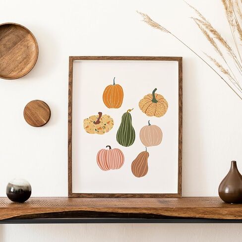JarThenaAMCS 12Pcs Fall Wall Art Prints Boho Pumpkin Maple Leaves Art Poster Harvest Seasonal Wall Decor for Autumn Thanksgiving Home Gallery Living Room Bedroom (UNFRAMED 8 x 10in) in Saudi Arabia