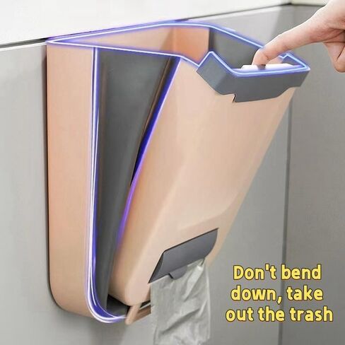 Hanging kitchen trash can, foldable mini trash can, Car trash can, Bathroom trash can, Cabinet trash can, plastic, 2.6 gallons (white) in Saudi Arabia