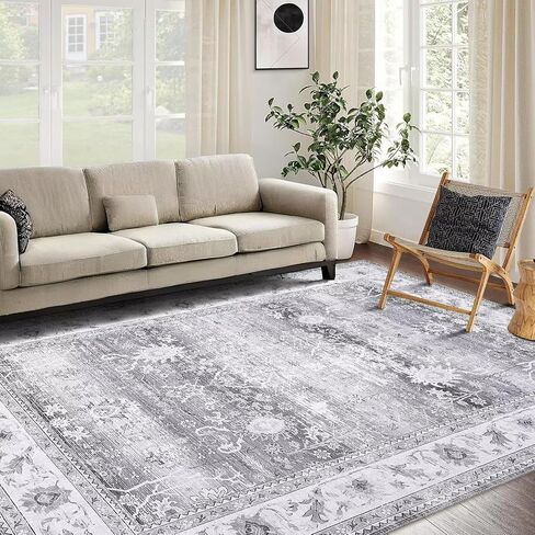 Zacoo Hallway Runner Rug 2x6 Area Rug Washable Non Slip Kitchen Runner Distressed Floral Print Front Door Entrance Mat Indoor Vintage Long Runner for Kitchen Living Room Bedroom, Teal Blue in Kuwait