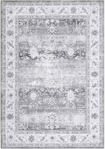 Zacoo Hallway Runner Rug 2x6 Area Rug Washable Non Slip Kitchen Runner Distressed Floral Print Front Door Entrance Mat Indoor Vintage Long Runner for Kitchen Living Room Bedroom, Teal Blue in Kuwait