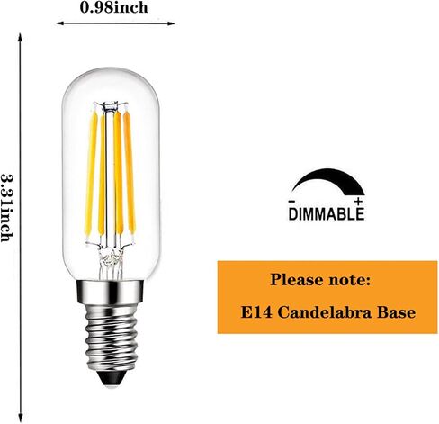 E14 LED Bulb Dimmable European Base E14 LED 40W 400LM E14 LED Dimmable Candelabra Soft White 3000K, Vintage 4W E14 LED Edison Light Bulb for Chandelier European Pendant Lighting, 6 Pack in Saudi Arabia