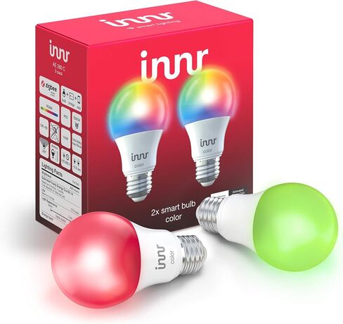 innr E26 Smart LED Bulb White & Color, Zigbee Light Bulb, Works with Philips Hue*, Amazon Echo (4th Gen), and SmartThings, 806 Lumen, A19 Dimmable, 2-Pack in Saudi Arabia