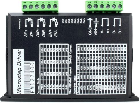 RATTMMOTOR FMD2740C محرك متدرج سائق 18-50 فولت تيار مستمر 1.4-5.6 أمبير 256 Microstep 2-Phase أو 4-Phase وحدة تحكم CNC هجينة لـ Nema17/Nema23 محرك متدرج CNC آلة طحن وطحن التوجيه in Kuwait
