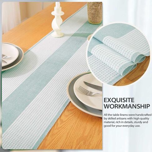 Rustic Farmhouse Table Runner 120 Iches Long Burlap Style 13“ x 120", Handmade Braided Table Runner with Tassels for Dining Party Holiday(Grey) in Saudi Arabia
