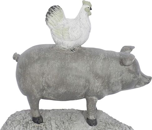 Deco 79 Polystone Farm Animals Decorative Sculpture Stacked Home Decor Statue, Accent Figurine 9" x 4" x 12", Gray in Saudi Arabia