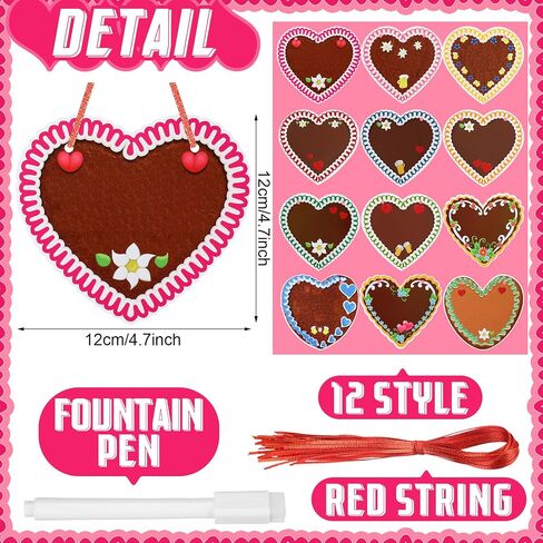 48 Pcs Oktoberfest Party Decorations Oktoberfest Gingerbread Hearts Card with 2 Pen Oktoberfest Photo Booth Pops Oktoberfest 2024 Wall Decor for Bar Oktoberfest Party Women Girls in Saudi Arabia