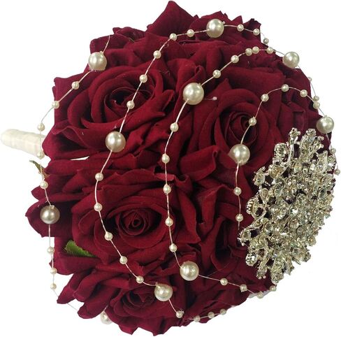 Bride Bouquet Wrist Corsage Groom Boutonniere Wedding Flower Party Decoration (Ivory Set) in Saudi Arabia