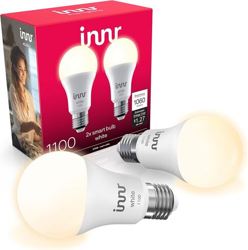 innr E26 Smart LED Bulb White & Color, Zigbee Light Bulb, Works with Philips Hue*, Amazon Echo (4th Gen), and SmartThings, 806 Lumen, A19 Dimmable, 2-Pack in Saudi Arabia
