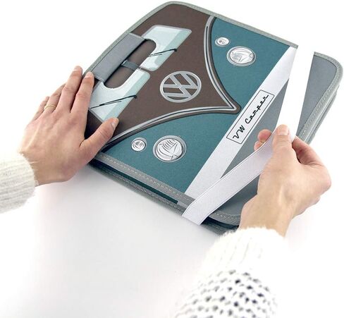 مجموعة BRISA VW - حقيبة صندوق تخزين قابلة للطي من فولكس فاجن لتسوق البقالة على شكل حافلة VW T1 (حافلة كلاسيكية/بنزين وبني) in Saudi Arabia