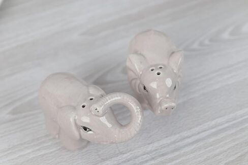 Ceramic Stovetop Set with Salt and Pepper Shakers And Spoon Rest - Elephant in Saudi Arabia
