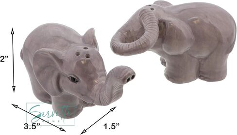 Ceramic Stovetop Set with Salt and Pepper Shakers And Spoon Rest - Elephant in Saudi Arabia