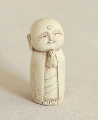 Buddha Groove Healing Jizo Monk Statue for Indoor Outdoor Use in Grey Washed Finish (Grey) in Kuwait