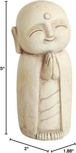 Buddha Groove Healing Jizo Monk Statue for Indoor Outdoor Use in Grey Washed Finish (Grey) in Kuwait