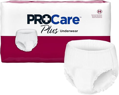 1162813-BG 34 إلى 46 بوصة. ملابس داخلية ProCare Plus ذات قدرة امتصاص قصوى 44؛ أبيض - متوسط ​​- عبوة من 25 قطعة in Kuwait