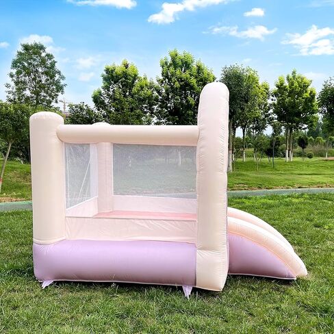 SWEETIEBOUSE White Bounce House Small Mini 6ftx8ft Indoor Inflatable Bouncy House with Slide for Toddlers Kids1-8 Blower Included in Saudi Arabia
