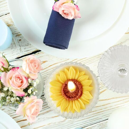 Yellow Sunflower Candle in Glass Jar, Lilac Scented Candles for Home Decoration Christmas Thanksgiving Gift in Saudi Arabia