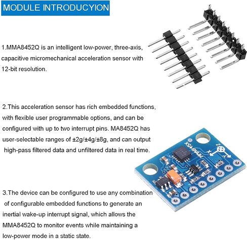 4 pcs MMA8452 Module Three Axis Accelerator Accelerometer Sensor Digital Three-axis Module Inclination Module GY-45 in Saudi Arabia