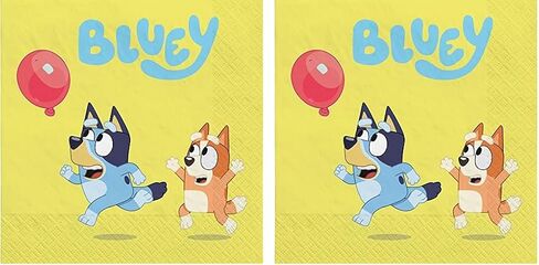 Amscan Bluey Luncheon Napkins - 6 1/2' x 6 1/2' | Multicolor | 16 Pcs. (Pack of 2) in Saudi Arabia