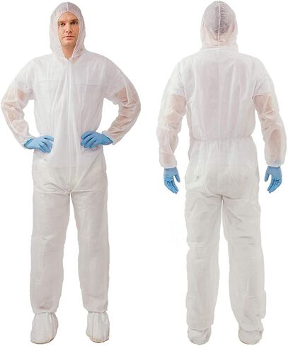 بدلات VVicogard Hazmat، أغطية واقية يمكن التخلص منها بخيارات 10 ألوان، بدلة طلاء مع معصمين مرنين وكاحل، وغطاء للرأس in Kuwait