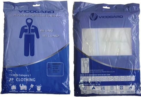 بدلات VVicogard Hazmat، أغطية واقية يمكن التخلص منها بخيارات 10 ألوان، بدلة طلاء مع معصمين مرنين وكاحل، وغطاء للرأس in Kuwait