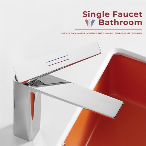 Bathroom Faucets One Hole,Faucet for Bathroom Sink,Bathroom Single Handle 1 Hole Vanity Faucet,Extra Long Spout Lavatory Rv Bathroom Sinks Faucet Deck Mount,Chrome in Kuwait