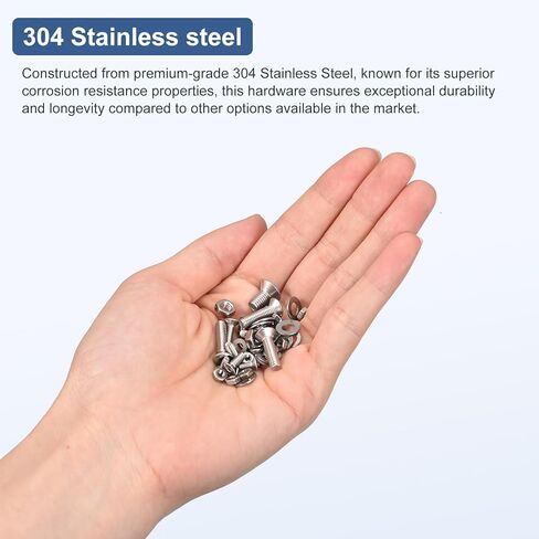 50Pcs M6-1.0 x 25mm Flat Head Hex Socket Cap Screws Bolts Nuts Kit, 304 Stainless Steel Round Flat Metric Machine Screws, Full Thread in Saudi Arabia