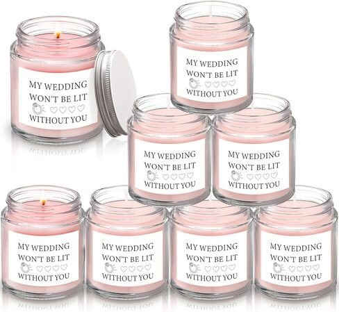 6 Pcs Bridesmaid Proposal Gifts My Wedding Won't Be Lit without You Candles Bridesmaid Gifts Natural Soy Wax Candles for Bridesmaid Friend Wedding Gifts in Saudi Arabia
