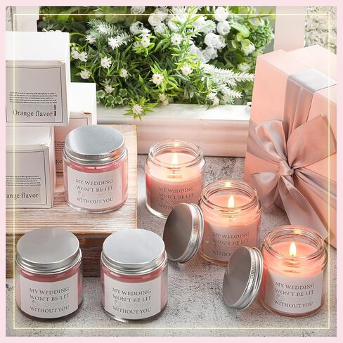 6 Pcs Bridesmaid Proposal Gifts My Wedding Won't Be Lit without You Candles Bridesmaid Gifts Natural Soy Wax Candles for Bridesmaid Friend Wedding Gifts in Saudi Arabia
