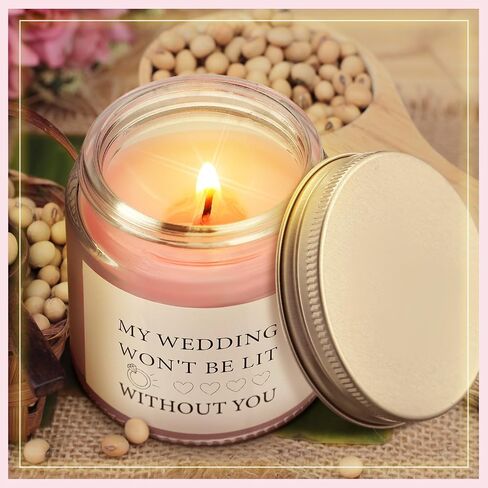 6 Pcs Bridesmaid Proposal Gifts My Wedding Won't Be Lit without You Candles Bridesmaid Gifts Natural Soy Wax Candles for Bridesmaid Friend Wedding Gifts in Saudi Arabia