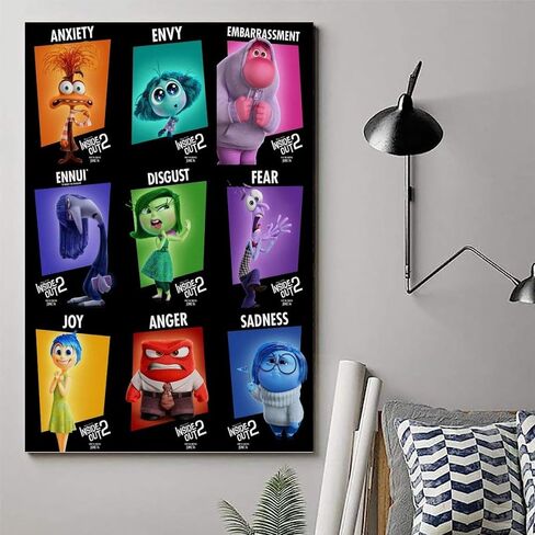 Loopo Inside Out 2 Movie Posters for Room Aesthetic Canvas Wall Art Decor 12x18inch(30x45cm), Unframe-style-3 in Saudi Arabia