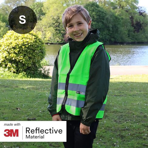 سترة سالزمان 3M للأطفال عالية الوضوح - سترة أمان عاكسة بسحاب - مصنوعة من مادة عاكسة 3M in Kuwait