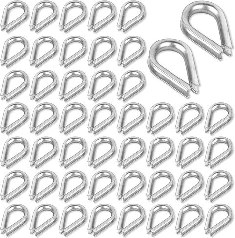 50 PCS M4 Stainless Steel Thimble for 5/32" Diameter Wire Rope Cable Thimbles Rigging, 304 Wire Rope Thimbles, Heavy Duty Thimbles M4 in Saudi Arabia