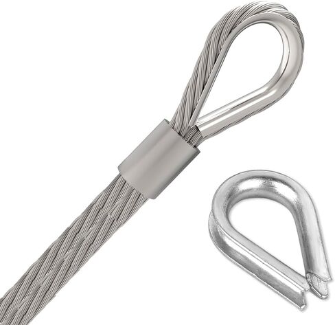 50 PCS M4 Stainless Steel Thimble for 5/32" Diameter Wire Rope Cable Thimbles Rigging, 304 Wire Rope Thimbles, Heavy Duty Thimbles M4 in Saudi Arabia