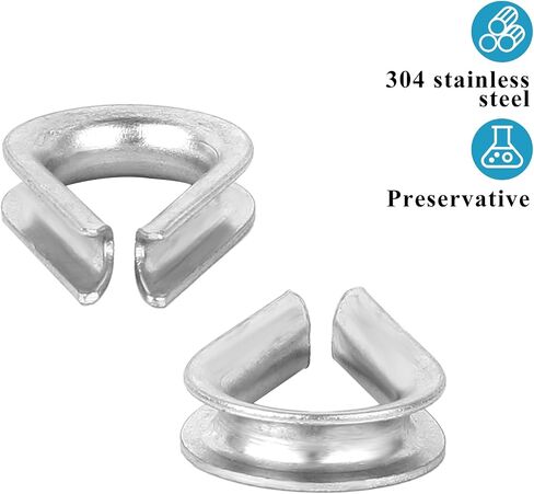 50 PCS M4 Stainless Steel Thimble for 5/32" Diameter Wire Rope Cable Thimbles Rigging, 304 Wire Rope Thimbles, Heavy Duty Thimbles M4 in Saudi Arabia