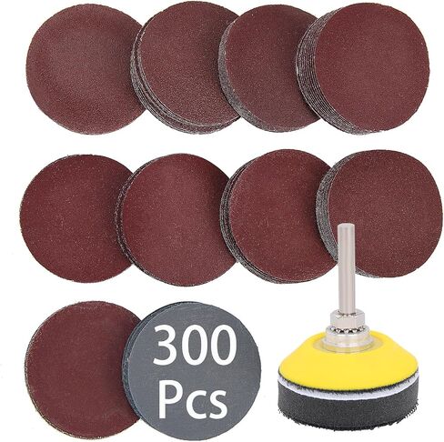 100 Pieces 2 Inch Sanding Discs, 80-3000 Grit Sandpaper with 1/4" Shank Backing Plate and Soft Foam Buffering Pad, for Drill Grinder Tool, Hook & Loop Sand Paper Assortment Pack in Saudi Arabia