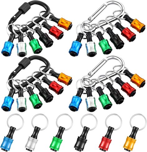 Gisafai 24 Pcs 4 Sets 1/4 Inch Hex Shank Bit Holder Portable Screwdriver Bits Holder Hand Held Extension Bar Drill Bit Organizer Screw Adapter Drill Change Bit Holder Keychain for Screwdrivers, Black in Kuwait