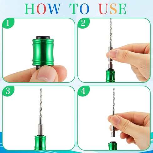Gisafai 24 Pcs 4 Sets 1/4 Inch Hex Shank Bit Holder Portable Screwdriver Bits Holder Hand Held Extension Bar Drill Bit Organizer Screw Adapter Drill Change Bit Holder Keychain for Screwdrivers, Black in Kuwait