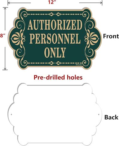 الموظفين المعتمدين فقط علامات 12 "× 8" الموظفين علامات المنطقة المحظورة علامة لباب المكتب جدار المنزل والأعمال عاكس قوي الصدأ الألومنيوم مانعة لتسرب الماء سهلة التركيب 2 حزمة in Kuwait