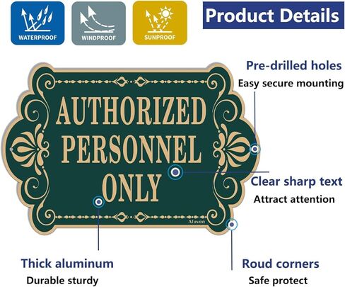 الموظفين المعتمدين فقط علامات 12 "× 8" الموظفين علامات المنطقة المحظورة علامة لباب المكتب جدار المنزل والأعمال عاكس قوي الصدأ الألومنيوم مانعة لتسرب الماء سهلة التركيب 2 حزمة in Kuwait