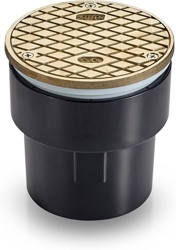 Zurn CO-AB3 ABS Adjustable Finished Area Cleanout with Nickel Bronze Cover, 3" x 4" Solvent Weld Pipe Size, 5-3/16" Diameter in Saudi Arabia