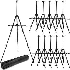 10 Pack Artist Easel Stands Adjustable Painting Art Easels Canvases Height from 20 to 66 Inches Tripod Portable Artist Easels with Bag for Tabletop Floor Canvas Photos Signs Displaying, Metal Iron