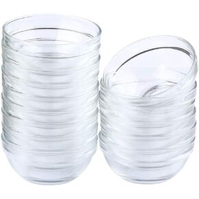 Mini Bowls 4 Inch Glass Bowls for Kitchen Prep, Dessert, Dips, and Candy Dishes, 6.6 oz Stackable Dishware safe,Set of 16 (combination)