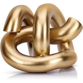 LCCCK Funky Abstract Black Knot Knick Knacks - Black Accent Decor for Coffee Table & Tv Stand, Modern Geometric Sculpture Scandinavian Minimalist Home Statue Decorative Objects Entryway Bookcase Book