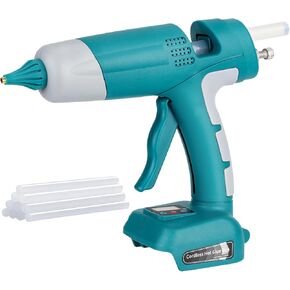 Cordless Hot Glue Gun Kit for Dewalt 20v 60v Battery,LED Digital Hot Melt Glue Gun with 10pcs 0.43'' Hot Glue Sticks for Home Repair, Arts & Crafts (Battery not included)