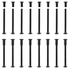 Uenhoy 12 Sets M6x70mm Black Hex Drive Socket Cap Bolts Kit with 1 Pc Allen Wrench, Rivet Countersunk Crib Bolts and Barrel Nuts Binding Screws Bolts for Baby Cribs Furnitures