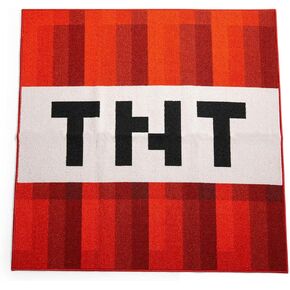 Ukonic Minecraft Red TNT Block Square Area Rug | Official Video Game Collectible | Indoor Floor Mat, Rugs For Living Room and Bedroom | Home Decor For Kids Room, Playroom | 52 x 52 Inches