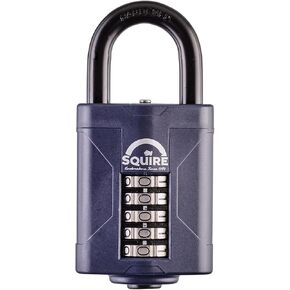 قفل Squire شديد التحمل (CP60) - أقوى تكبل فولاذي - قفل مجموعة 4 عجلات - سبائك فولاذية لمقاومة التآكل - قفل مقاوم للطقس للمنزل والمدرسة والمرآب (أزرق، 60 مم)