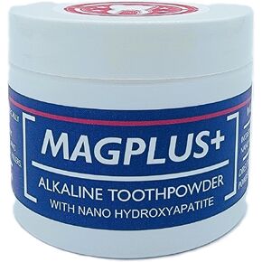 MagPlus+ Premium Toothpowder, Mint, 35 g, Magnesium and Hydroxyapatite, Acid Protection, Remineralize Enamel, Relieve Sensitivity, & Whiten Teeth, Antiplaque, Made in USA (35 g, Wild Mint) in Saudi Arabia
