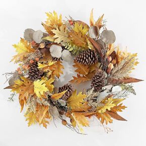 SAFAVIEH Home Collection 30-inch Decorative Artificial Oak Leaf & Eucalyptus Wreath (Fully Assembled)