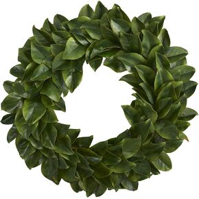 Nearly Natural 30in. Magnolia Artificial Wreath